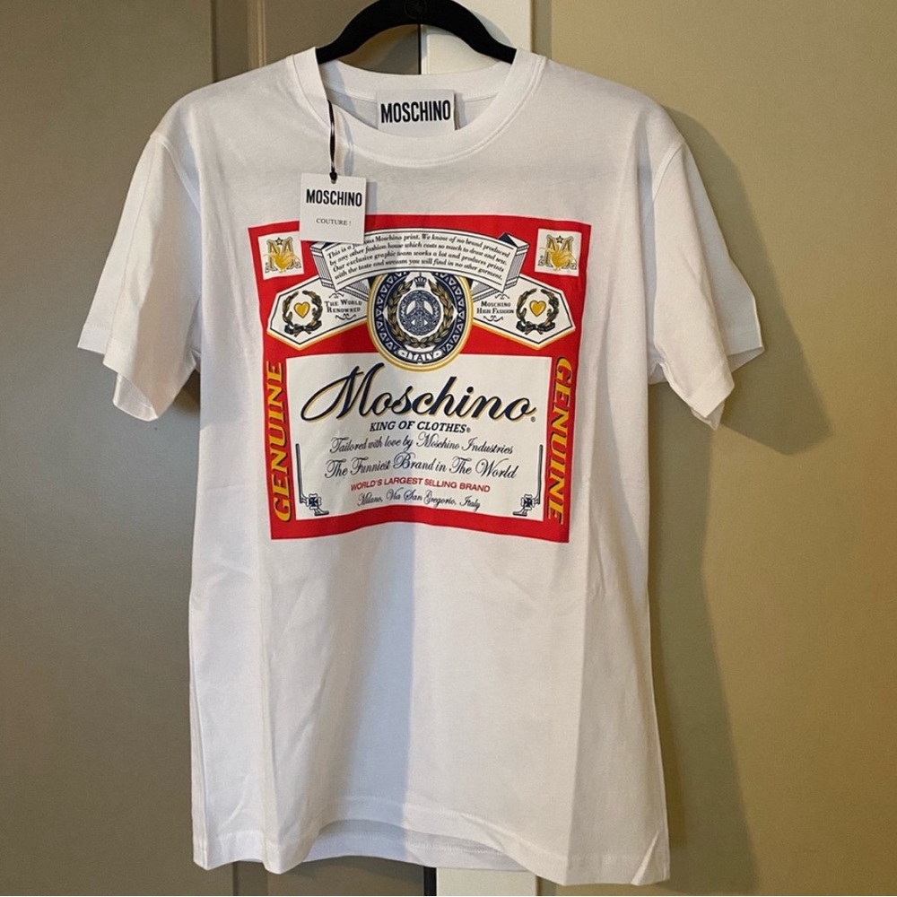Moschino Couture White Logo T Shirt Small